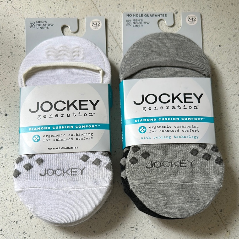 Jockey Casual Socks White and Gray Ankle-Length